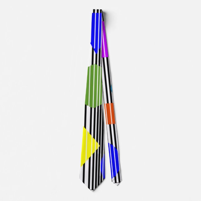 Bauhaus Shapes and Stripes Tie (Front)