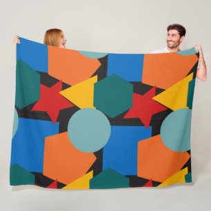 Bauhaus Shapes  Fleece Blanket