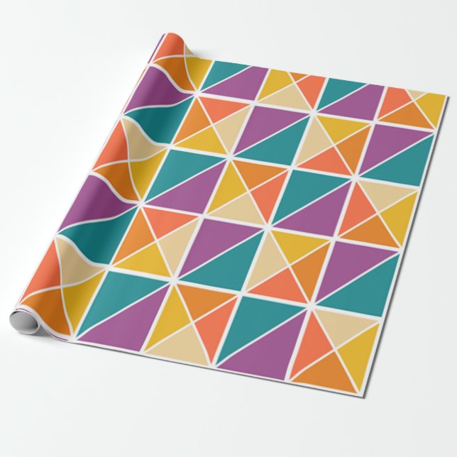 Bauhaus Squares Wrapping Paper (Unrolled)