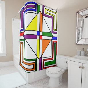 Bauhaus Stained Glass Shower Curtain