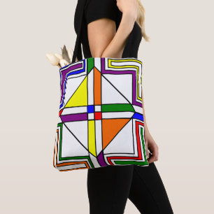 Bauhaus Stained Glass Tote Bag