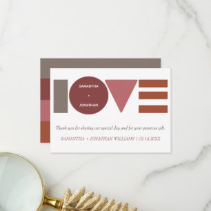 Bauhaus Striped Personalised Wedding Thank You Card