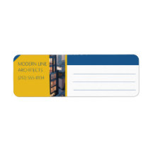 Bauhaus Style Architect, Blue & Yellow Geometric