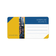 Bauhaus Style Architect, Blue & Yellow Geometric