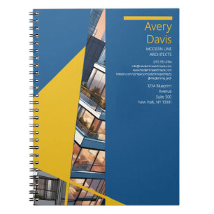 Bauhaus Style Architect, Blue & Yellow Geometric Notebook