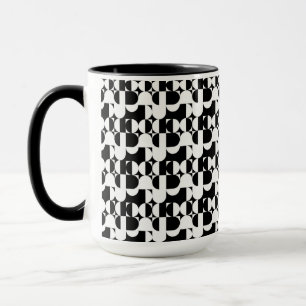 Bauhaus Style Black And White Geometric Retro  Mug