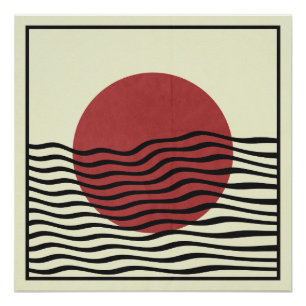 Bauhaus Style Sunset  Poster