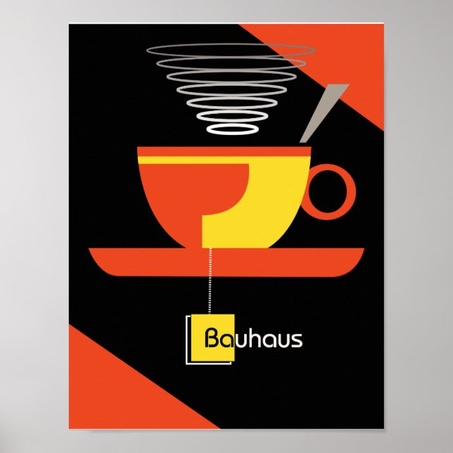 Bauhaus tea midcentury art deco poster (Front)
