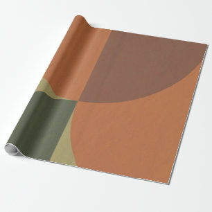 Bauhaus Terracotta Green Abstract Wrapping Paper