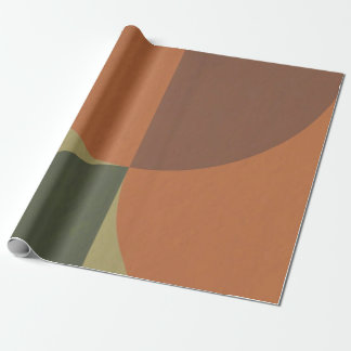 Bauhaus Terracotta Green Abstract Wrapping Paper