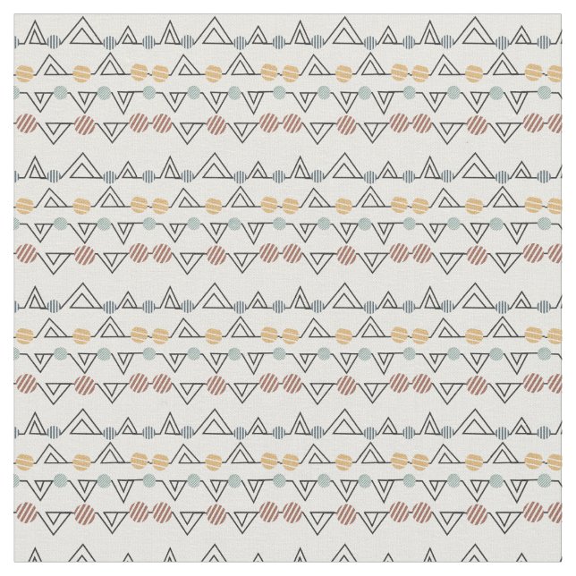 Bauhaus Triangles  Fabric (Close Up)