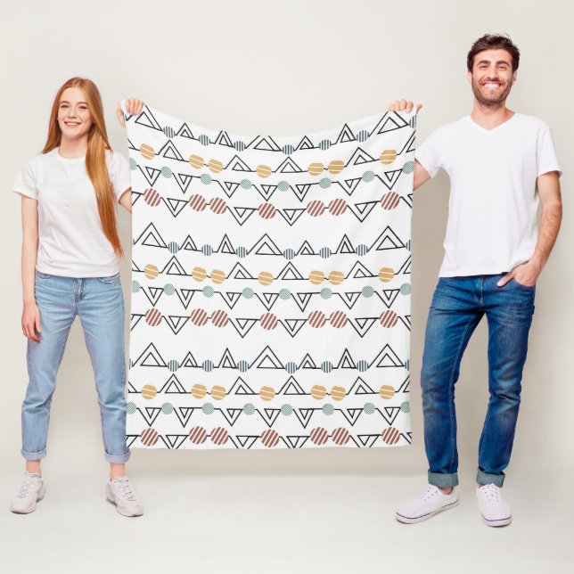 Bauhaus Triangles  Fleece Blanket (In Situ)