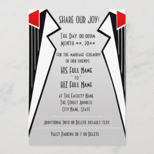 Bauhaus Tuxedo (Wedding Ceremony) Invitation