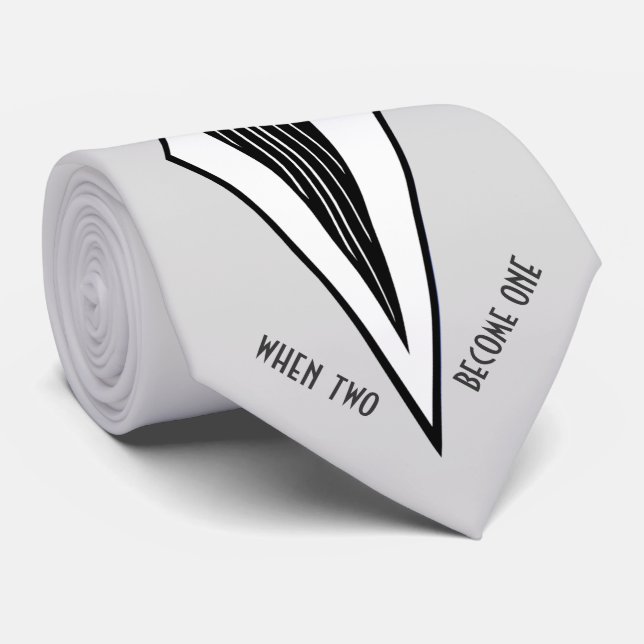 Bauhaus Tuxedo Wedding Personalised Tie (Rolled)