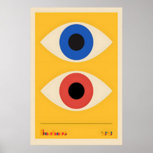 Bauhaus Two Eyes Art Print Vintage Abstract