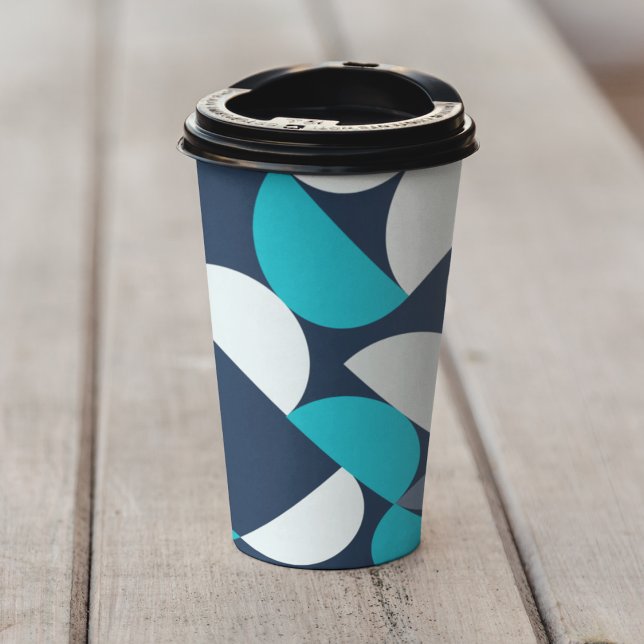 Bauhaus Vector Paper Cups (Blue bauhaus theme kids,adult party stationery, birthday party use and throw paper cups)