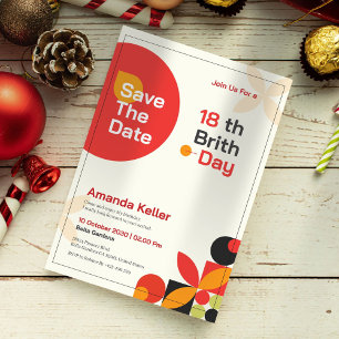 Bauhus 18 th Birthday Invitation