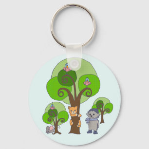Bäume und Tiere Key Ring