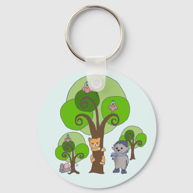 Bäume und Tiere Key Ring (Front)