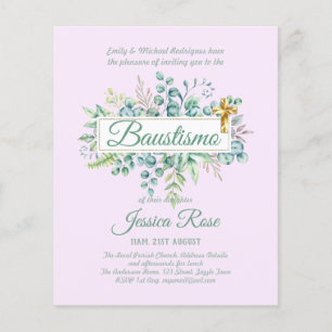 Baustismo Invitation Eucalyptus Greenery BUDGET
