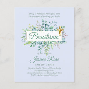 Baustismo Invitation Eucalyptus Greenery BUDGET
