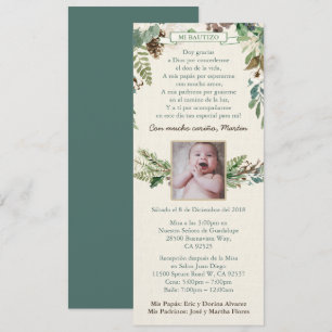 Bautismo Latino Boy Baptism Invites, Winter Leaves Invitation