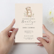 Bautizo De Niña Cute Bear In Spanish Watercolor