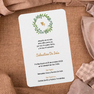 Bautizo Estampita Estampa Bookmark Baptism  Announcement