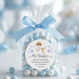 Bautizo in spanish Cute Baptism Christening Favour Classic Round Sticker