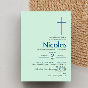 Bautizo Invitacion Elegant Minimalist Baptism Invitation