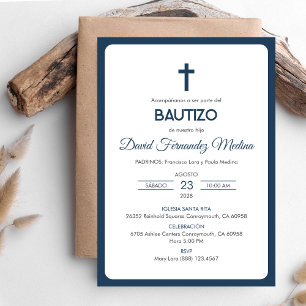 Bautizo Invitacion Simple and Minimalist Baptism Invitation