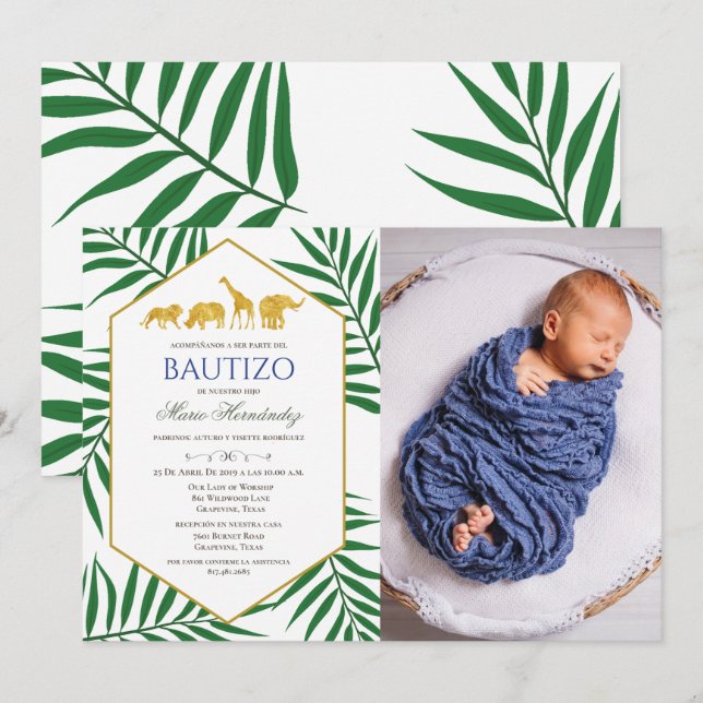 Bautizo Invitacione De bautizo Baptism Invitation (Front/Back)