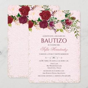 Bautizo Niña Invitacione De bautizo Niña Baptism Invitation