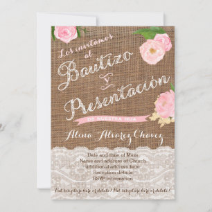 Bautizo y Presentación de Tres años Spanish Invitation
