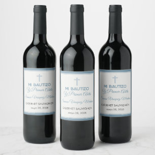 Bautizo y Primer Cumpleaños Baptism First Birthday Wine Label