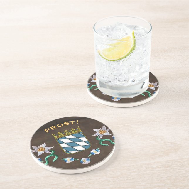 Bavaria Coat of Arms "Prost!" Coaster (Side)
