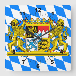 Bavaria Coat of arms Square Wall Clock