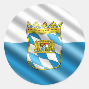 Bavaria flag classic round sticker