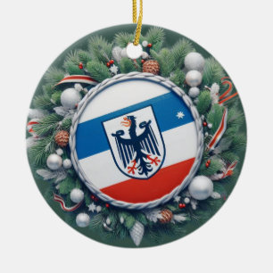 BAVARIA FLAG INSPIRED CERAMIC TREE DECORATION