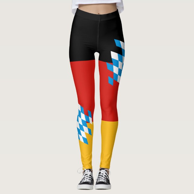BAVARIA GERMAN FLAG COLORS + your ideas Leggings (Front)