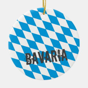Bavaria Germany Diamond Flag Design Luggage Tag Ceramic Tree Decoration