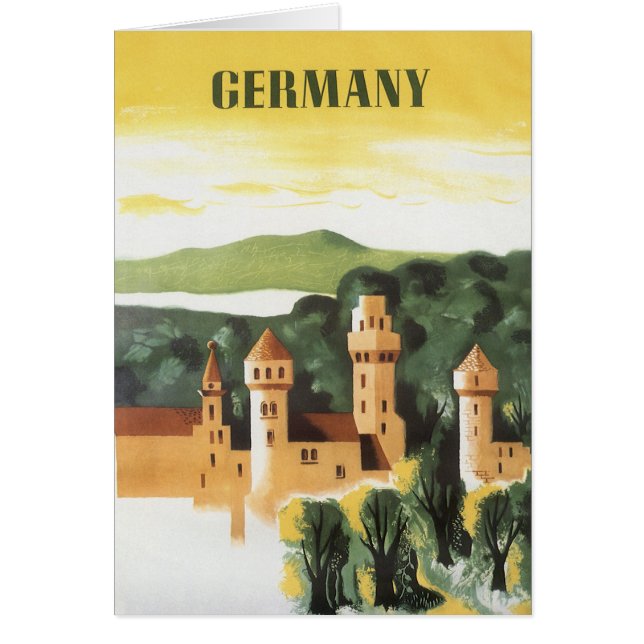 Bavaria, Germany, German Castle Vintage Travel Art (Front)