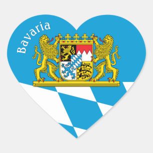 Bavaria Heart Sticker, Patriotic Bavarian Flag Sticker