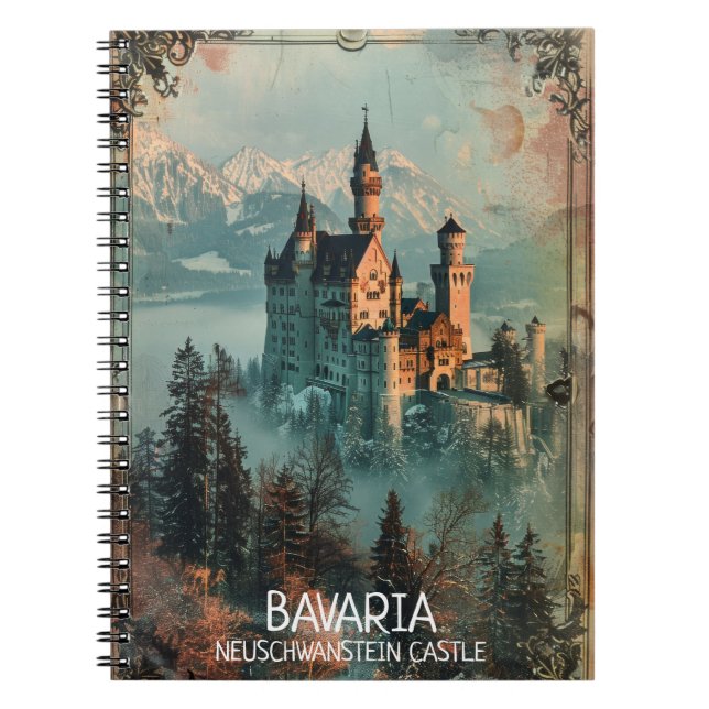 Bavaria Neuschwanstein Castle Vintage  Notebook (Front)