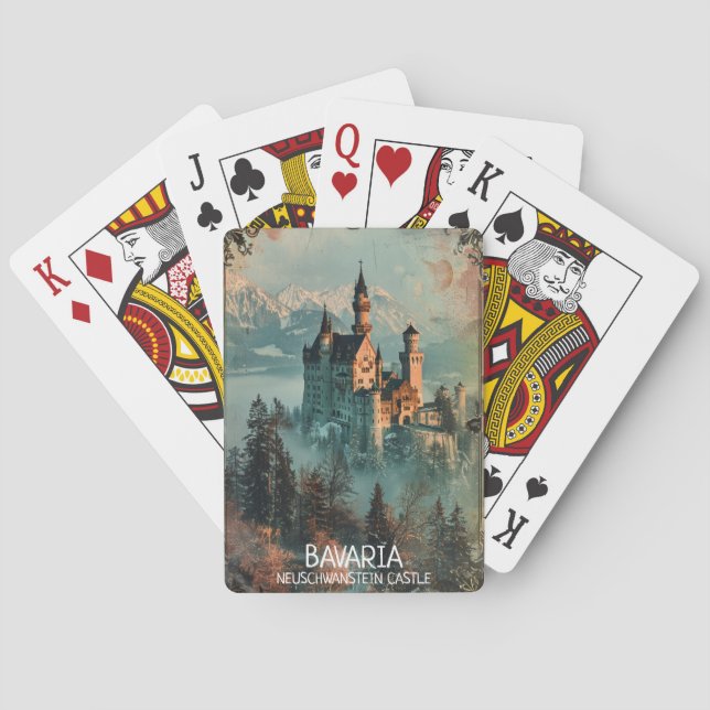 Bavaria Neuschwanstein Castle Vintage  Playing Cards (Back)