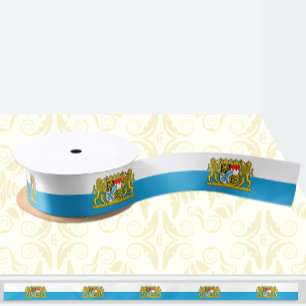 Bavaria ribbon, Emblem & Bavarian Flag colours Satin Ribbon