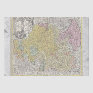 BAVARIA VINTAGE DECOUPAGE RARE THIN MAP   TISSUE PAPER
