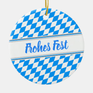 Bavarian Blue White Ceramic Tree Decoration