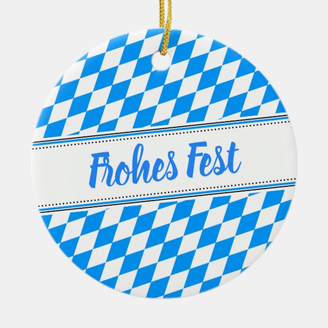 Bavarian Blue White Ceramic Tree Decoration (Front)