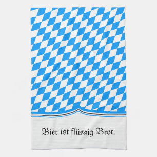 Bavarian Blue White Tea Towel